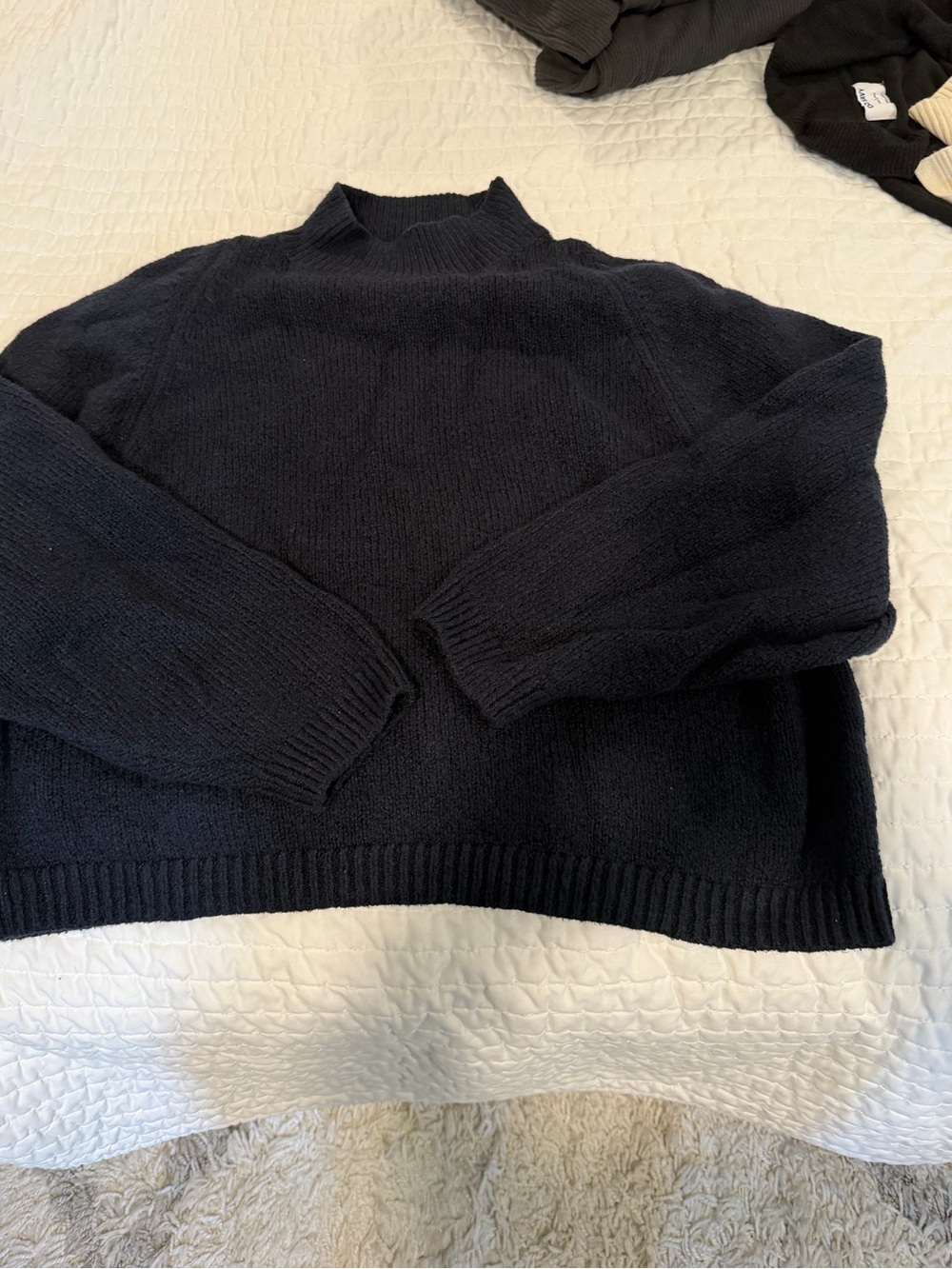 Women’s Mock Neck Knit Sweater - Navy